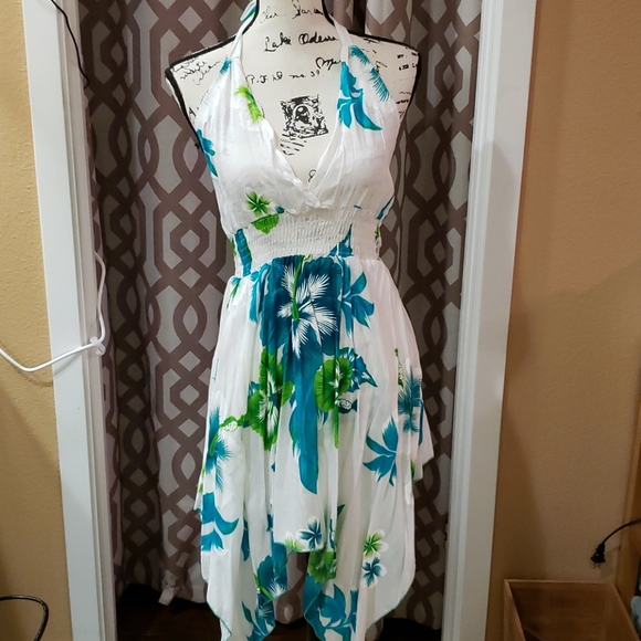 advance Dresses & Skirts - 3 for $12 NWOT Tropical Hibiscus Print Asymmetrical Dress